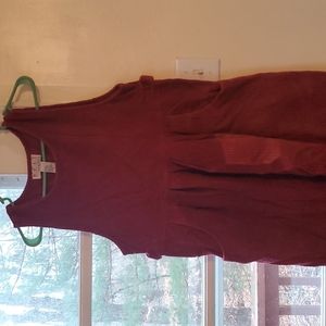 Real Comfort burgundy corduroy sleeveless jumper dress. Repurposing condition.